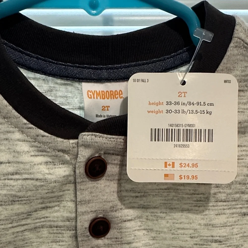 Gymboree Light Gray and Dark Gray Long Sleeve‎ Tee